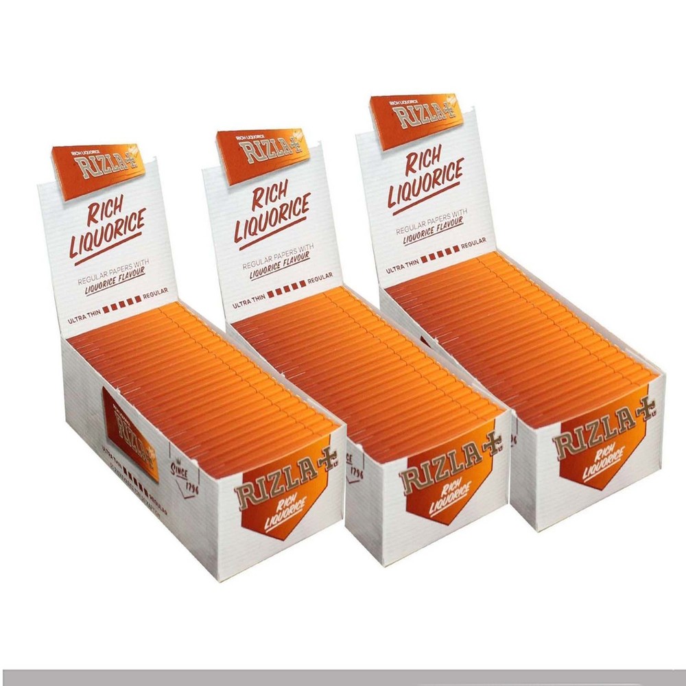 Rizla Liquorice Corte Cartine 70mm 150 Libretti 3 Confezioni Prodotto Originale