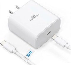 45W USB-C Fast Wall Charger for Samsung Galaxy S26, S25 & iPhone 17/16/15 10ft