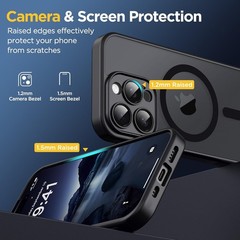 iPhone 15 Pro Max case, Camera Protection, Magnetic Translucent Matte Film case