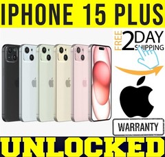 APPLE IPHONE 15 PLUS 128GB FACTORY UNLOCKED APPLE WARRANTY 100% BATTERY ❖O/B❖