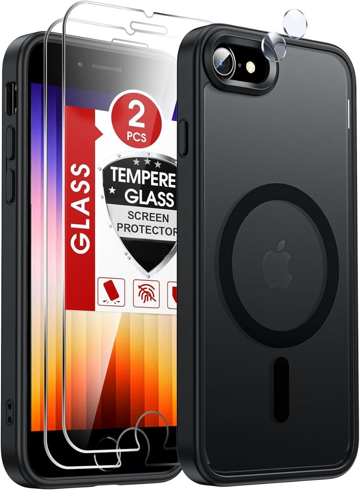 iPhone SE Case: iPhone 8 Phone Case with Screen Protector X2 and Camera Cover X2