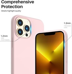 iPhone 13 Pro Max Case Liquid Silicone Soft Protective Phone Cover Light Pink