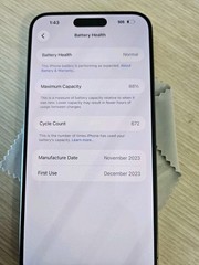 Apple iPhone 15 Pro Max 256GB UNLOCKED Titanium Gray 88% Battery Good Condition