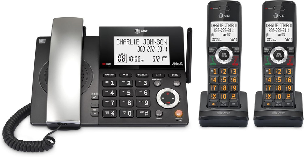 CL84218 DECT 6.0 Corded/Cordless Phone System with Smart Call Blocker, Answering