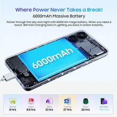 Blackview COLOR 8 Smartphone 16GB+128GB 6.75&Prime; 6000mAh Android 13 Dual SIM 50MP