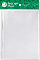 Binder Page Protectors for 4X6 Recipe Cards or Photos (25 Count) | Crystal Clear