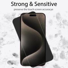 3PCS Privacy Screen Protector & Camera Lens Protector for iPhone 15 Pro Max Temp