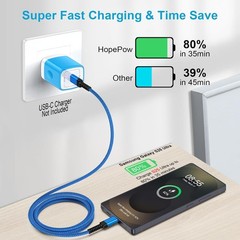 6FT USB-C Fast Charging Cable 2 Pack for Samsung Galaxy S26/S25, Type C Adapter