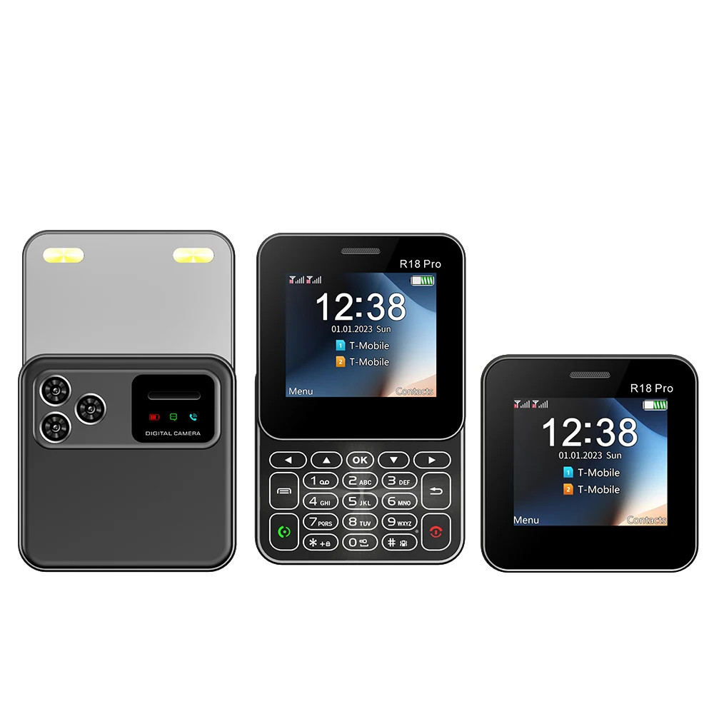 SERVO R18 Pro Mini Phone 2.4&Prime; Rotating Screen Dual SIM 2G GSM Flashlight Radio
