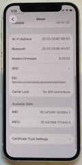 USED WHITE GSM UNLOCKED iPhone 12 MINI, 64GB A2176 MG6H3LL/A iOS 26.2.1