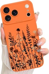 Case for iPhone 17 Pro Max Black Floral Flower Pattern Print Design Soft TPU Cov