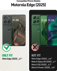 Magnetic for Motorola Edge-2025 Case, Black | Translucent Matte Scratch-Resistan