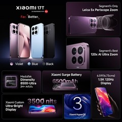 Xiaomi 17T Factory Unlocked Dual SIM 512GB Storage |Flagship Leica Cameras| Blue