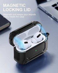Hard Protective Case for AirPods Pro 2 with Cleaner Kit & Keychain, Black