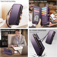 for Moto G Stylus 5G (2025 & 2026) Case, RFID Blocking Wallet Case, Purple
