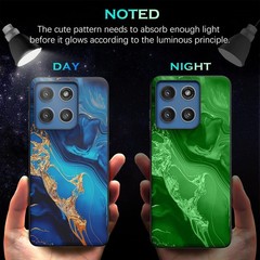 Slim Fit Glow in The Dark Case for Moto G Stylus 5G 2025, Hard PC & TPU Bumper