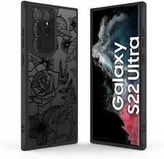 Cute Flowers Case for Samsung Galaxy S22 Ultra, Girly Rose Aesthetic Floral Prin