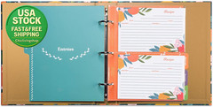 Binder Page Protectors for 4X6 Recipe Cards or Photos 50 Count Dual Pocket