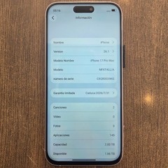 Apple iPhone 17 Pro Max 2TB Silver Open Box Factory Unlocked No iCloud
