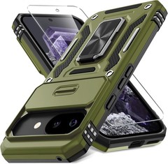 Olive Green Case for Google Pixel 10a with Slide Camera Cover & Screen Protector