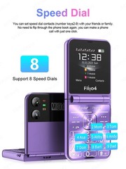 Unlocked SERVO 4 SIM Card Foldable Mobile Cell Phones Dial Torch Magic Voice