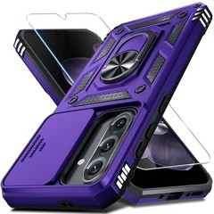 Heavy Duty Shockproof Case for Samsung Galaxy A36/A56 5G with Camera Cover, Purp