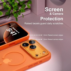 Translucent Matte Orange iPhone 17 Pro Max Case, Military Grade Shockproof Cover