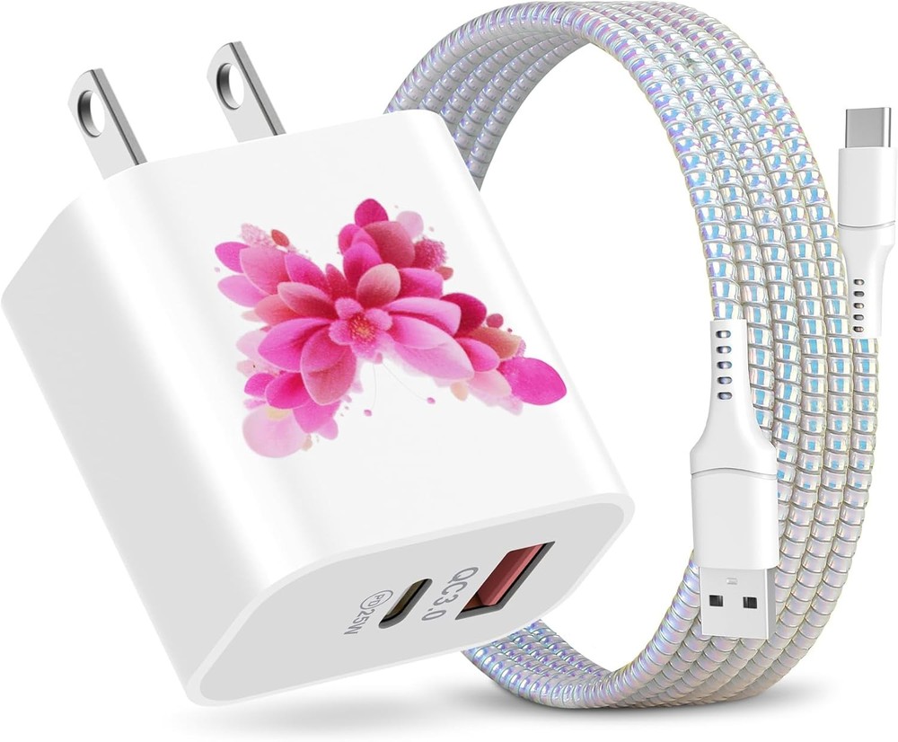 Fast Charging USB-C Wall Charger for iPhone 17 16 15, 4FT Cable
