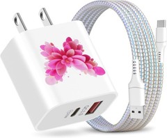 Fast Charging USB-C Wall Charger for iPhone 17 16 15, 4FT Cable