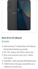 NEW NUU N10 128GB 4GB RAM Unlocked Android Smartphone White Factory Sealed