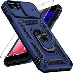 Navy Blue Case for iPhone SE 3rd/2nd Gen, iPhone SE 2022/2020, Heavy Duty Design