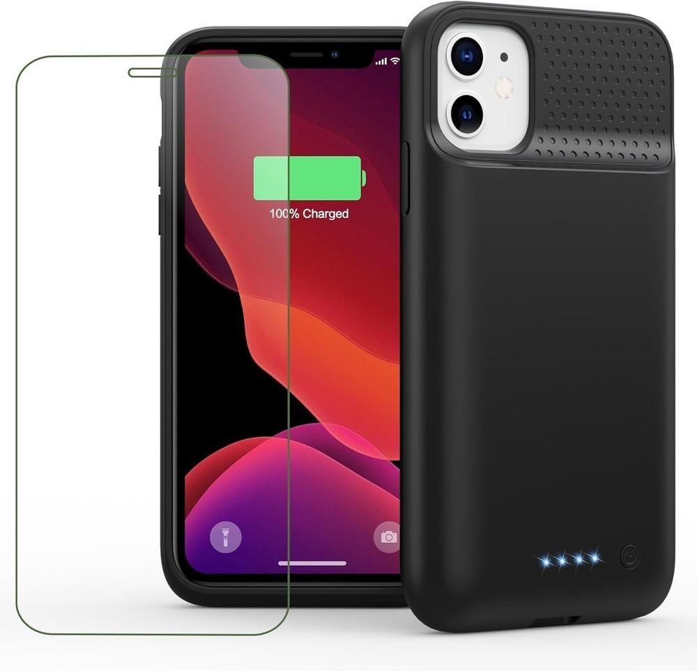 For iPhone 11/XR Battery Case,iPhone 11 6.1 inc,7500mAh Portable External ,Black