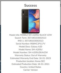 Samsung Galaxy A20 32GB SM-A205U Verizon Black – Back Panel Damage PARTS