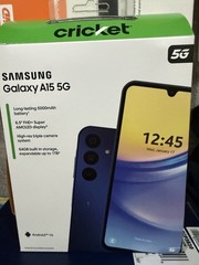 Brand New Cricket Prepaid Samsung Galaxy A15 Blue 64GB 50MP Cell Smartphone