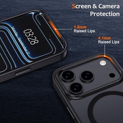 Case for iPhone 17 Pro Max Case Magnetic Soft TPU Bumper Hard Translucent Matte
