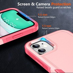 Shockproof for iPhone 11 Case, 10 FT Military Grade Drop Protection, Light Pink