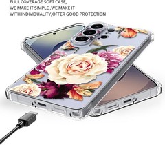 Samsung Galaxy S26 Ultra Case: Women Girls Flower Floral Flexible TPU Rubber Cov