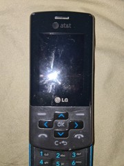 LG CF360 AT&T Slider Phone Blue Black Used Works