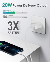 20W Fast Charging Power Adapter USB-C Cable For iPhone 14 13 12 11 8 X Pro Max