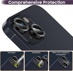6.1 inch/6.7 inch Camera Lens Protector, 9H Tempered Glass Film – Black