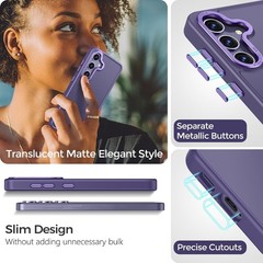 Samsung Galaxy S24 Plus Case, Shockproof Slim Fit Phone Cover, Matte Purple
