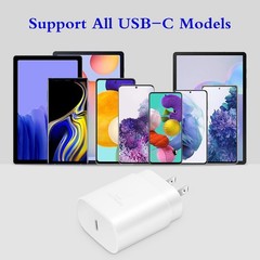 2-Pack 25W Type-C Fast Charger Block for Galaxy S23 Ultra/S22 6ft Cable