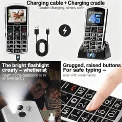 New – artfone A400 Big Button Cell Phone for Seniors, 4G LTE Unlocked (Silver)