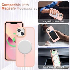 iPhone 14 Case, iPhone 13 Case, Matte Magnetic Slim Phone Cover, Black