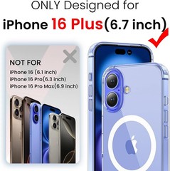 3 in 1 for iPhone 16 Plus Case Clear with Screen Protector & Camera Lens Protect