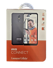 Consumer Cellular IRIS Connect Black 6.5&Prime; 32GB Android Prepaid Smart Phone 🆕