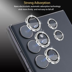 Tempered Glass Lens Protector with Aluminum Alloy Ring for Samsung Galaxy S24 Ul