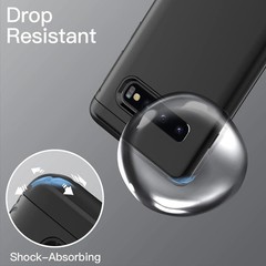 Heavy Shockproof Case for Samsung Galaxy S10, Rugged Protective Phone Cover (Bla
