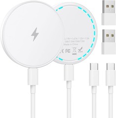 2 Pack 15W Wireless Fast Charger Pad for iPhone 17/16/15/14/13/12 Series 4.2 FT