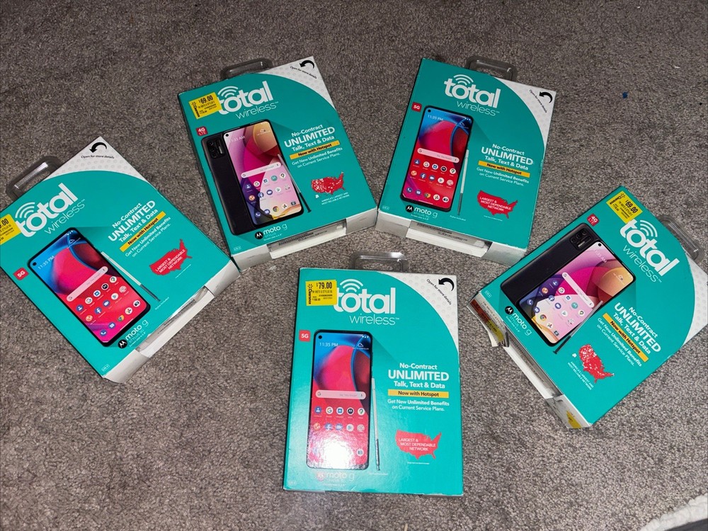 BUNDLE DEAL 5 Total Wireless Motorola Moto G Stylus 128GB Prepaid